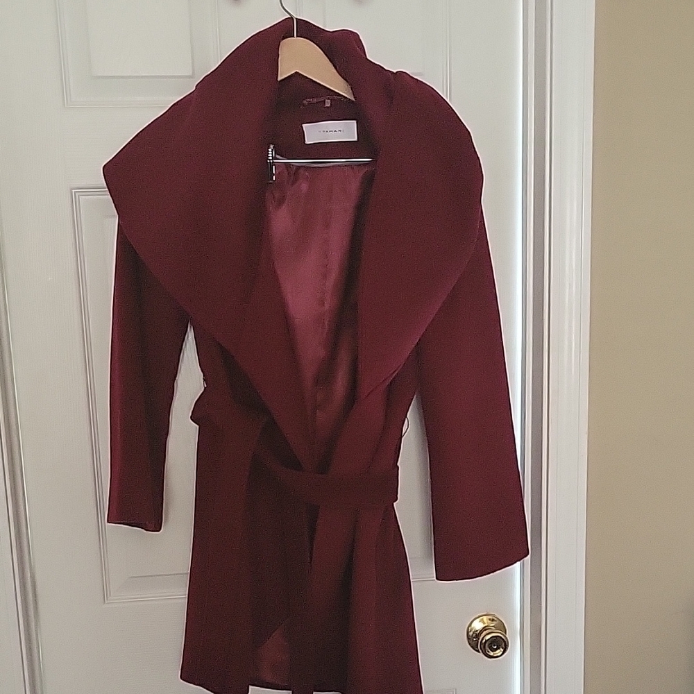 TAHARI Burgundy Coat